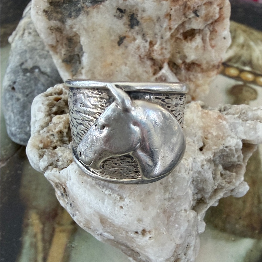Rare Silpada 925 Sterling Silver horse head ring, equestrian western vintage